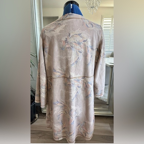 SOLITAIRE Anthropologie Vegan Suede Floral Dusty Rose Jacket Duster Size M - Picture 4 of 11